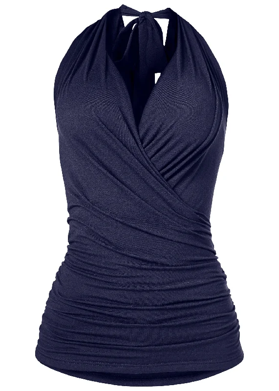 Surplice halter top - Navy